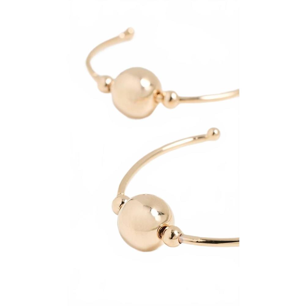 NEW ALEXA LEIGH women's single ball hoops in gold - Picture 3 of 3